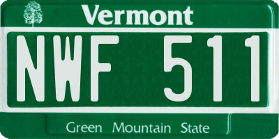 VT license plate NWF511