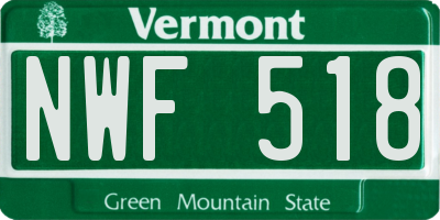VT license plate NWF518