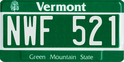VT license plate NWF521