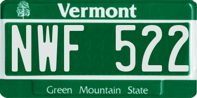 VT license plate NWF522