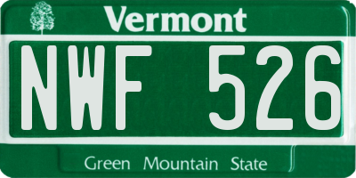 VT license plate NWF526