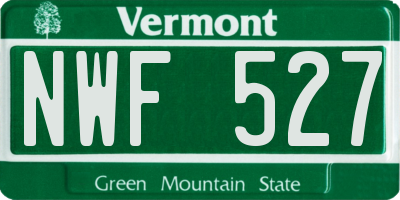 VT license plate NWF527