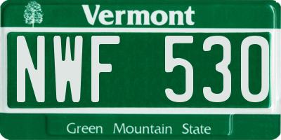 VT license plate NWF530