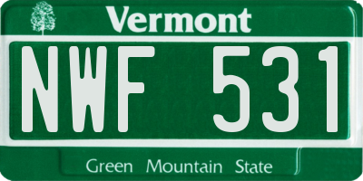 VT license plate NWF531