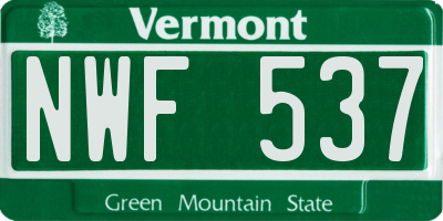 VT license plate NWF537