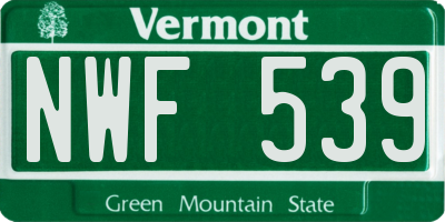VT license plate NWF539