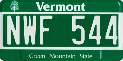 VT license plate NWF544