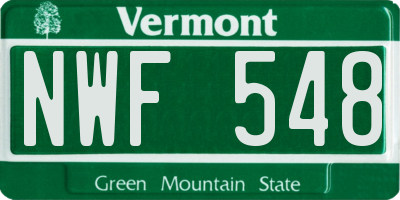 VT license plate NWF548