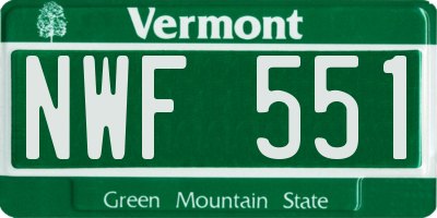 VT license plate NWF551