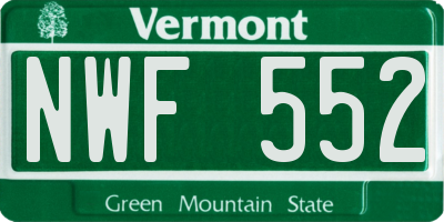 VT license plate NWF552