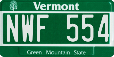 VT license plate NWF554