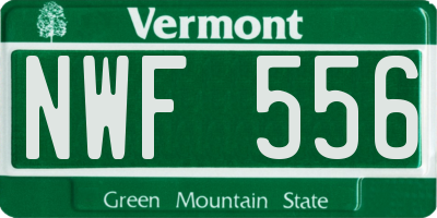 VT license plate NWF556