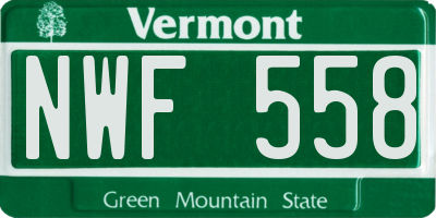 VT license plate NWF558