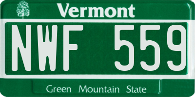 VT license plate NWF559