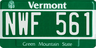 VT license plate NWF561