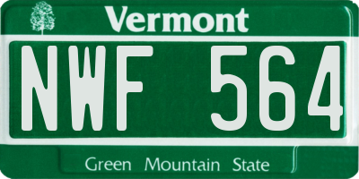 VT license plate NWF564
