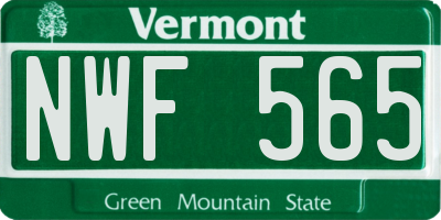 VT license plate NWF565