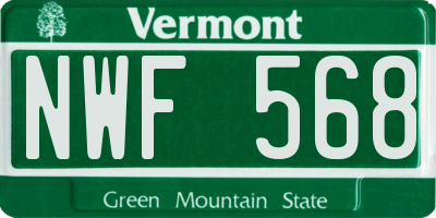 VT license plate NWF568