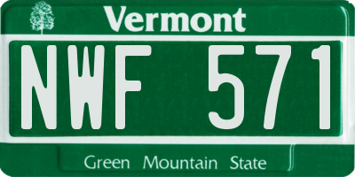 VT license plate NWF571