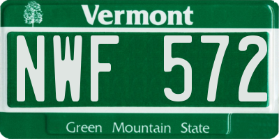 VT license plate NWF572
