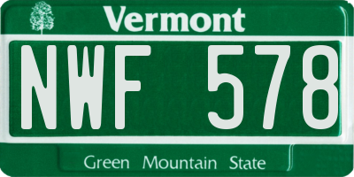 VT license plate NWF578