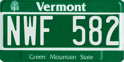 VT license plate NWF582