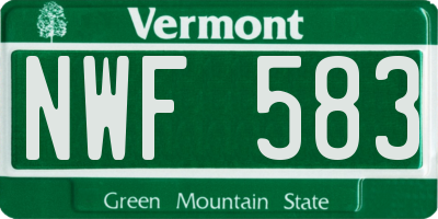 VT license plate NWF583
