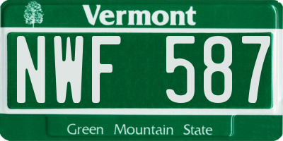 VT license plate NWF587