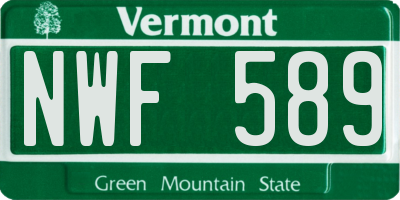 VT license plate NWF589