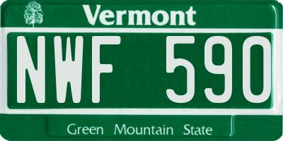 VT license plate NWF590