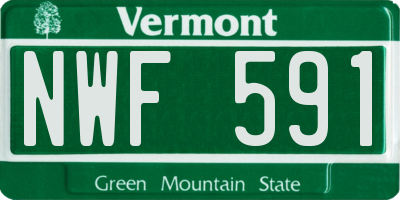 VT license plate NWF591