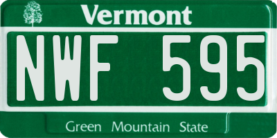 VT license plate NWF595