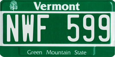 VT license plate NWF599