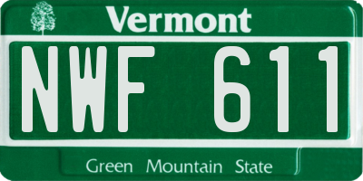 VT license plate NWF611