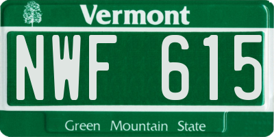 VT license plate NWF615