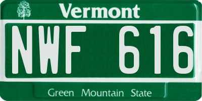 VT license plate NWF616
