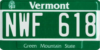 VT license plate NWF618