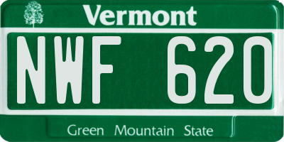 VT license plate NWF620