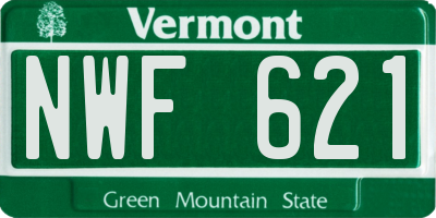VT license plate NWF621