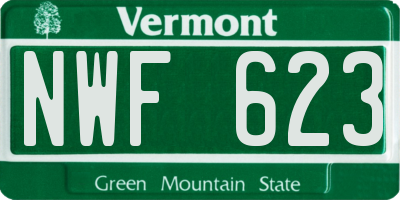 VT license plate NWF623