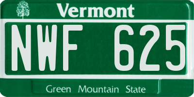 VT license plate NWF625