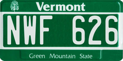 VT license plate NWF626