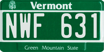 VT license plate NWF631
