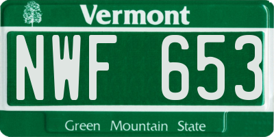 VT license plate NWF653