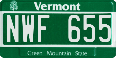 VT license plate NWF655