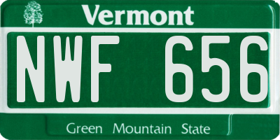 VT license plate NWF656