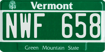 VT license plate NWF658