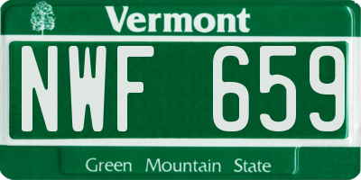 VT license plate NWF659