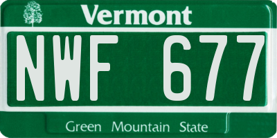 VT license plate NWF677