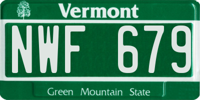 VT license plate NWF679